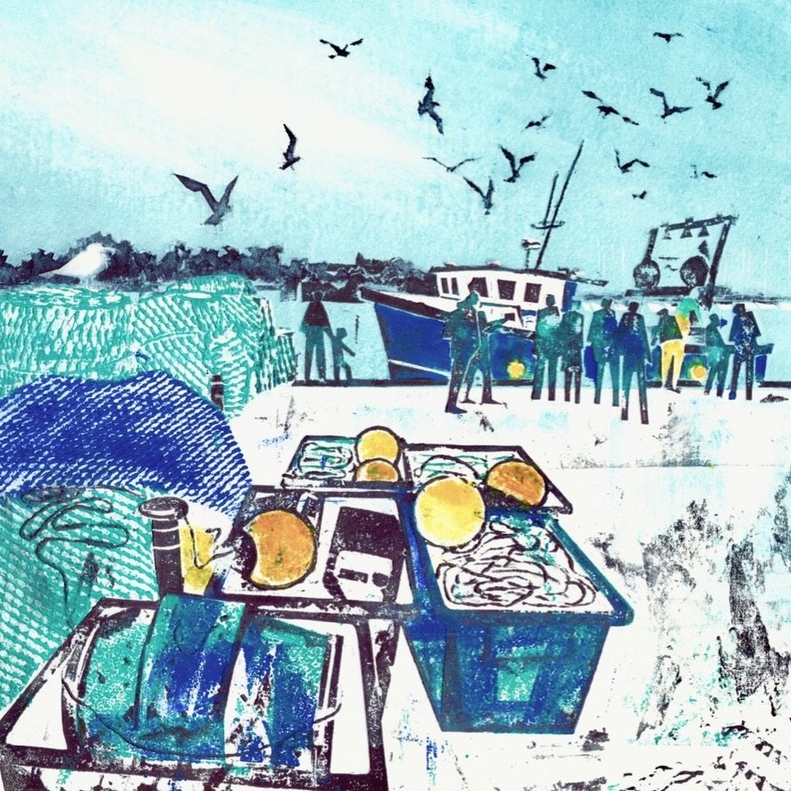 Fresh Fish Arriving, Lymington Quay